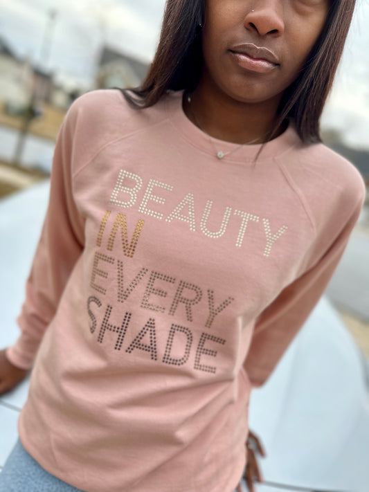 Beauty In Every Shade Rhinestone Crewneck Sweatshirt