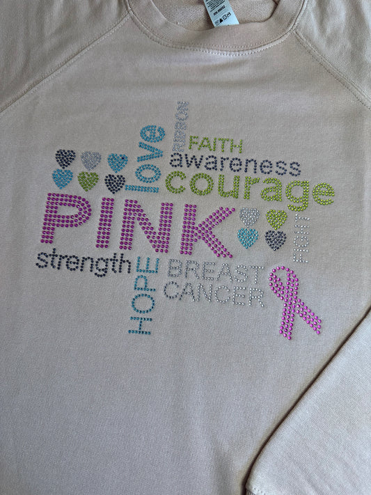 Breast Cancer Awareness Rhinestone Crewneck