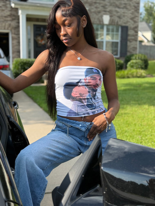 Chris Brown Strapless Crop Top