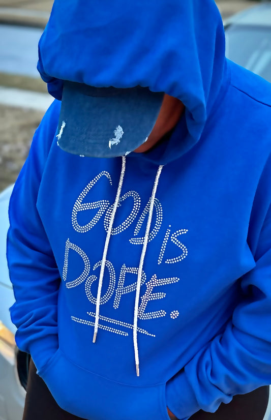 GOD IS DOPE Rhinestone Hoodie