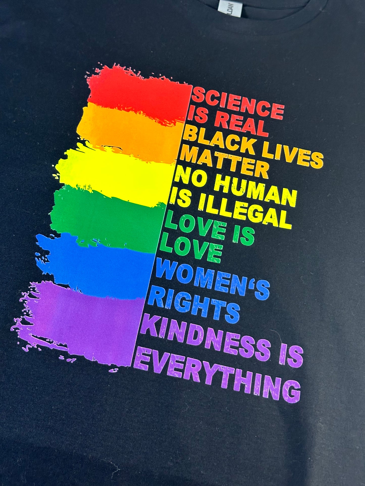 RAINBOW LOVE/NO HATE MESSAGE TEE