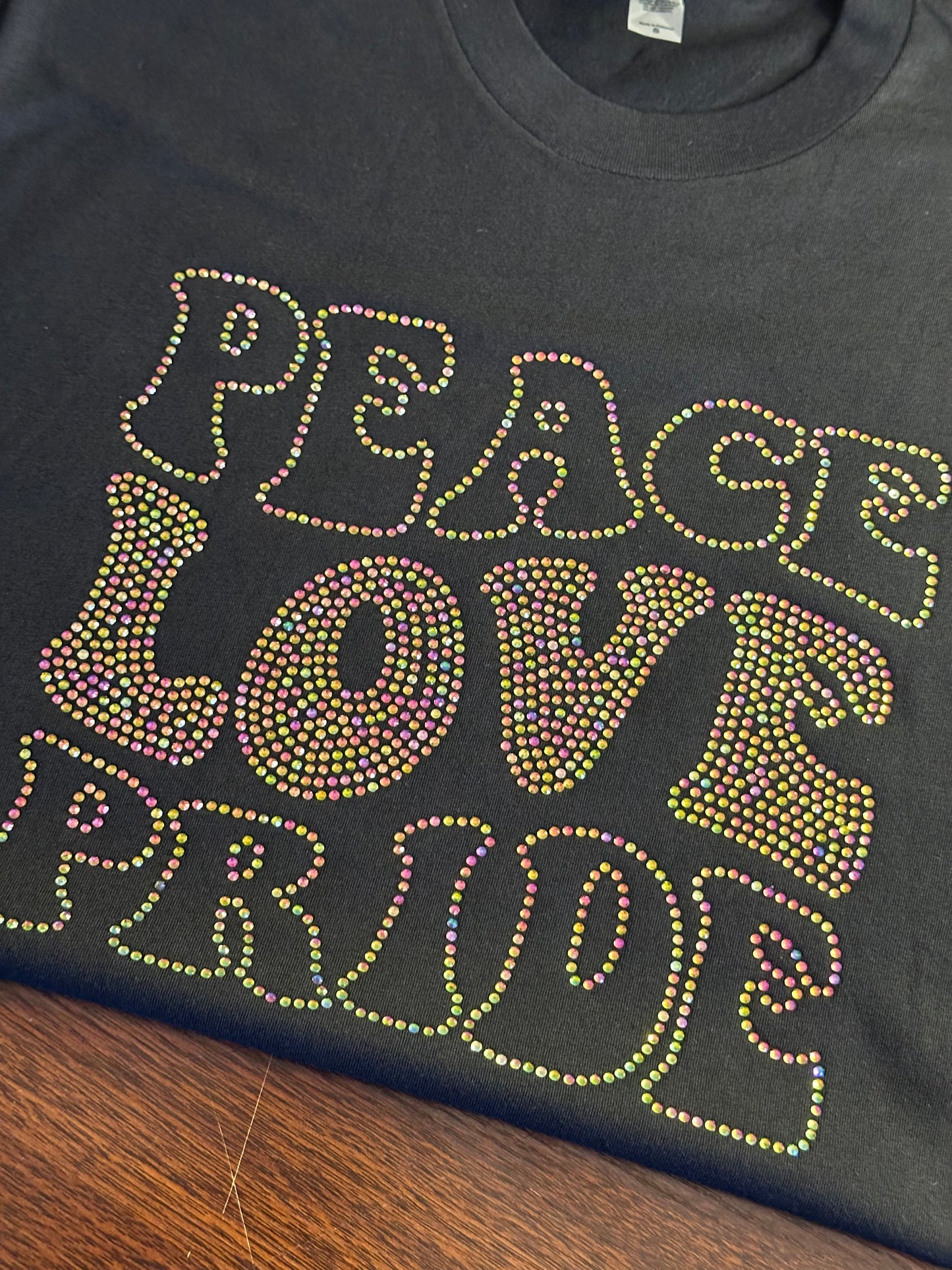 Peace Love Pride Rhinestone Tee