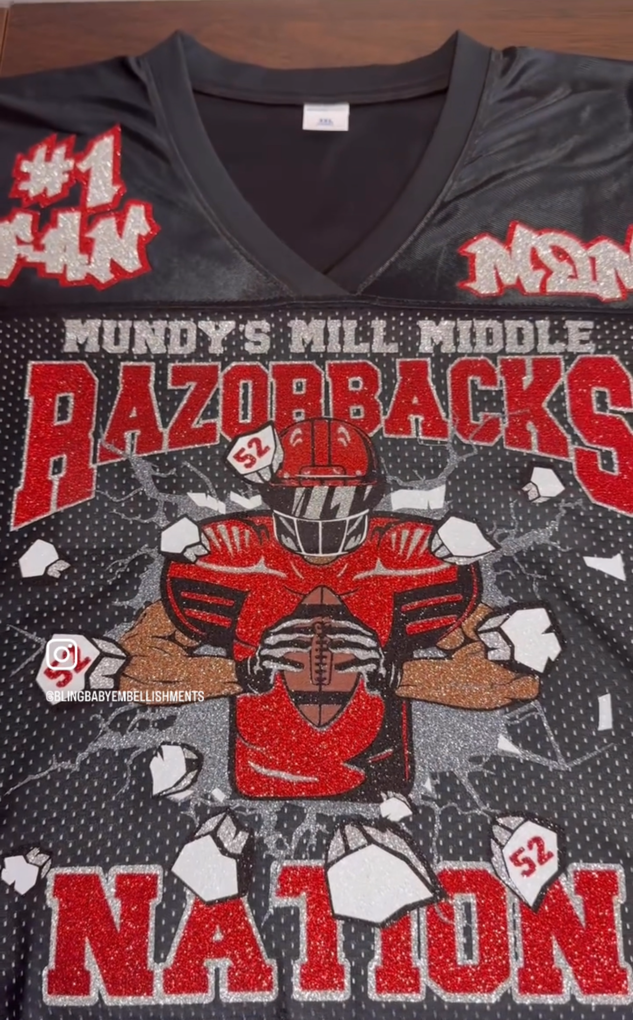 Custom Razorbacks Spirit Football Jersey